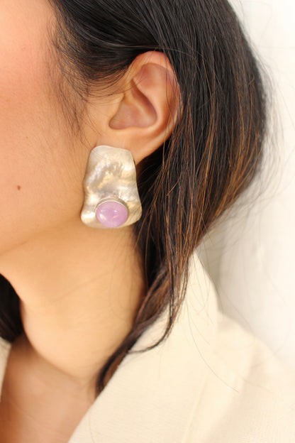 Incredible Vintage Sterling Silver & Amethyst Earrings