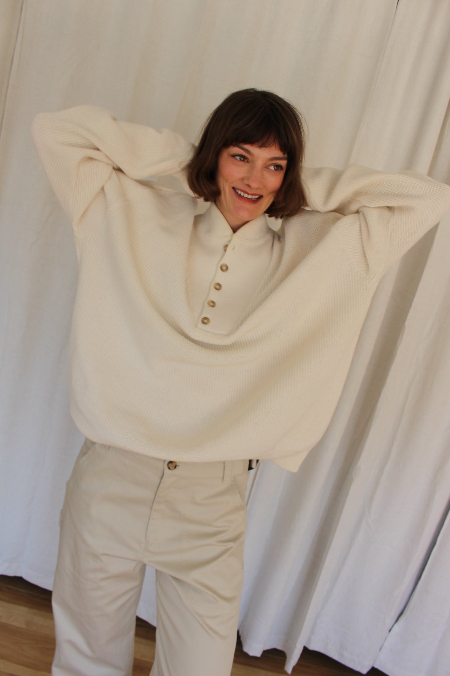 Favorite Vintage Vanilla Cotton Henley