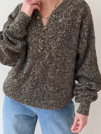 Favorite Vintage Olive Cotton Henley