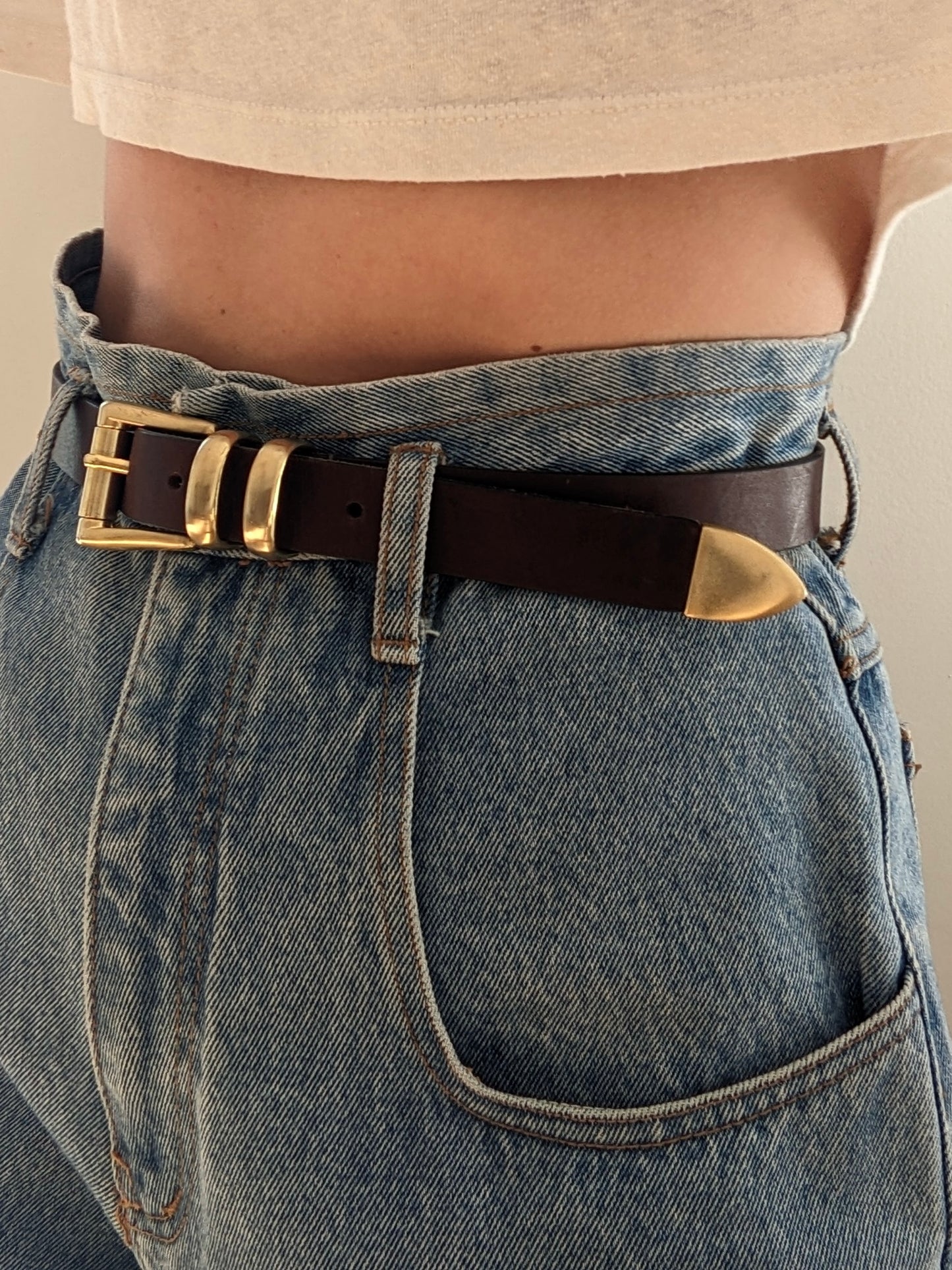Bold Vintage Espresso Smooth Leather Belt