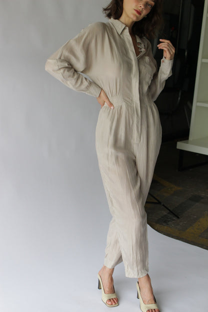 Vintage Diane Gilman Silk Dolman Sleeve Jumpsuit