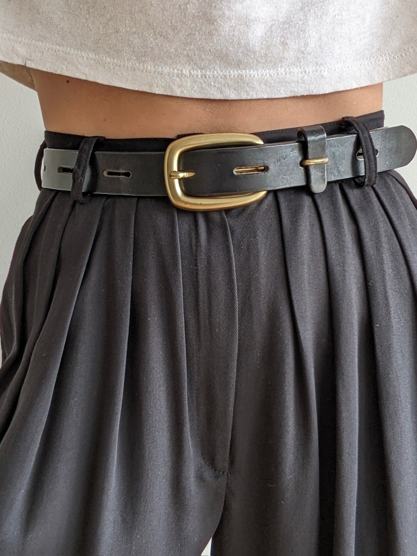 Vintage DKNY Onyx Leather Belt