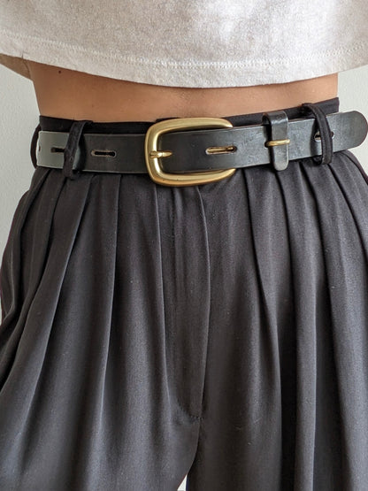 Vintage DKNY Onyx Leather Belt