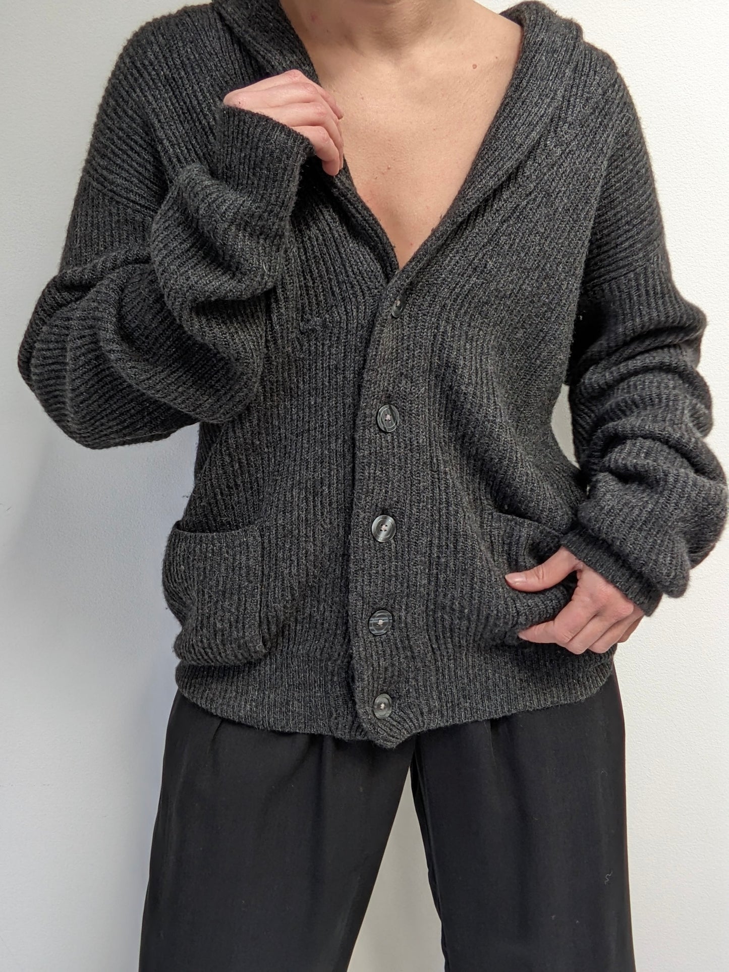 Vintage Smoke Cashmere Cardigan