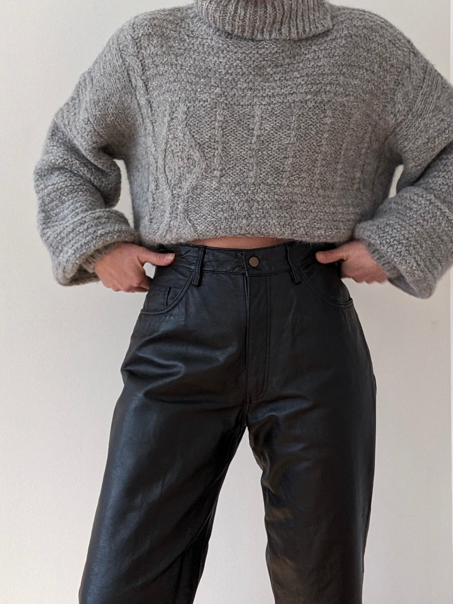 Amazing Vintage Caviar Leather Pant