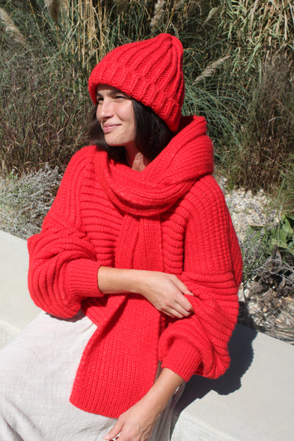 Romy Knitted Alpaca Balloon Sleeve Sweater