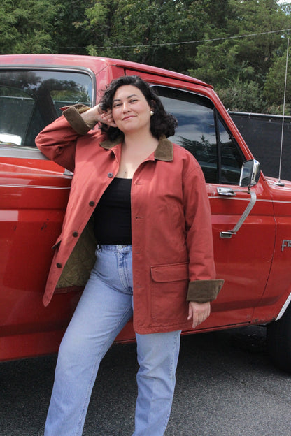 Vintage Brick Cotton Chore Coat