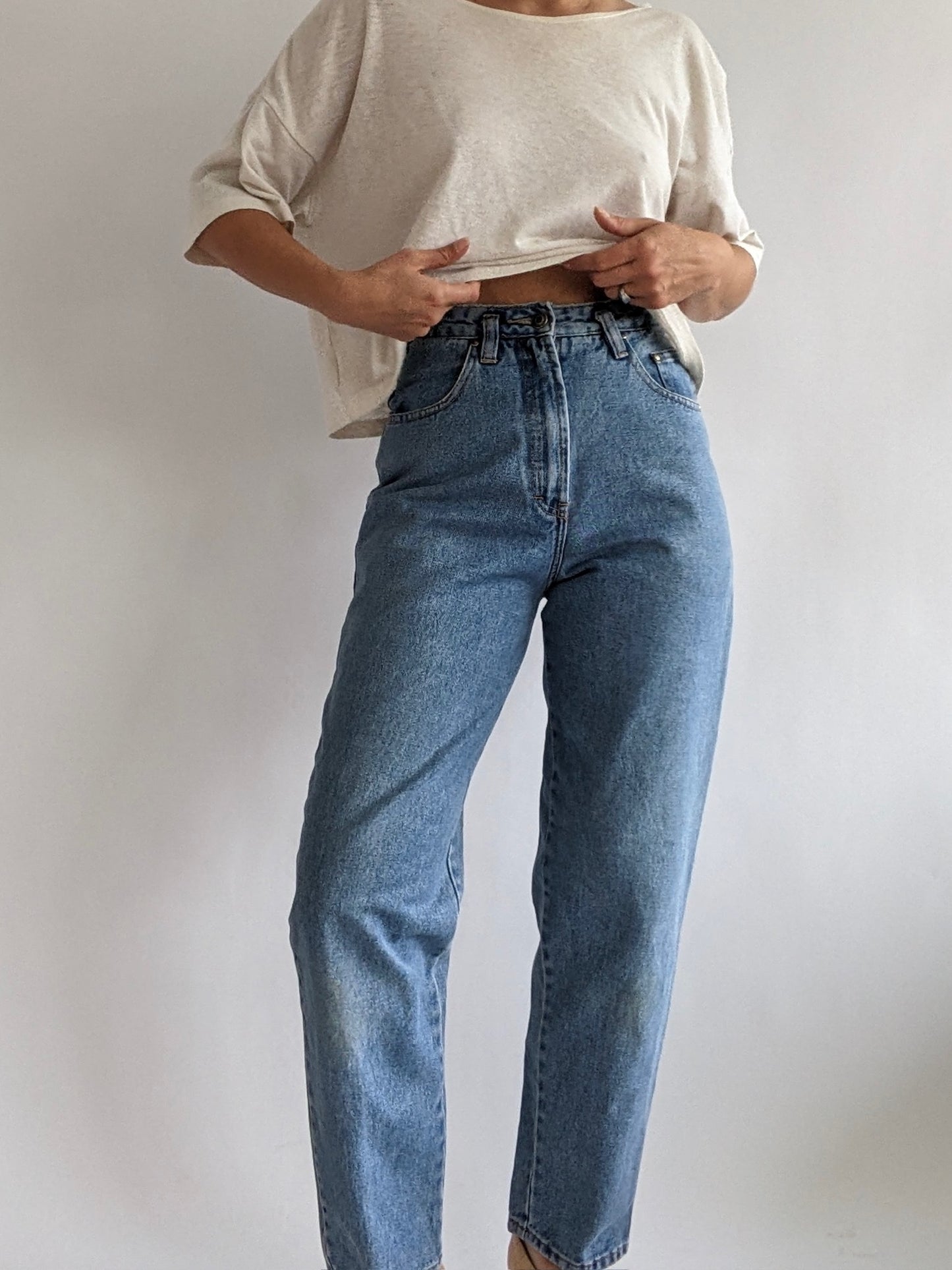 90s High Rise Blue Jeans