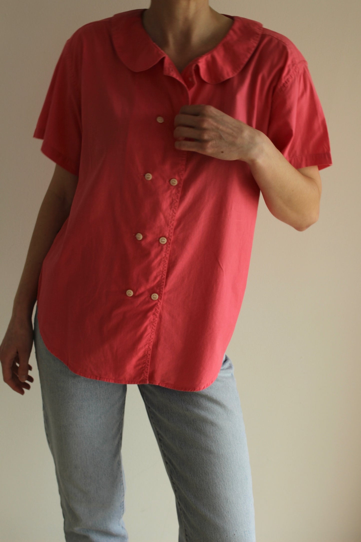 Vintage Tulip Peter Pan Collar Blouse