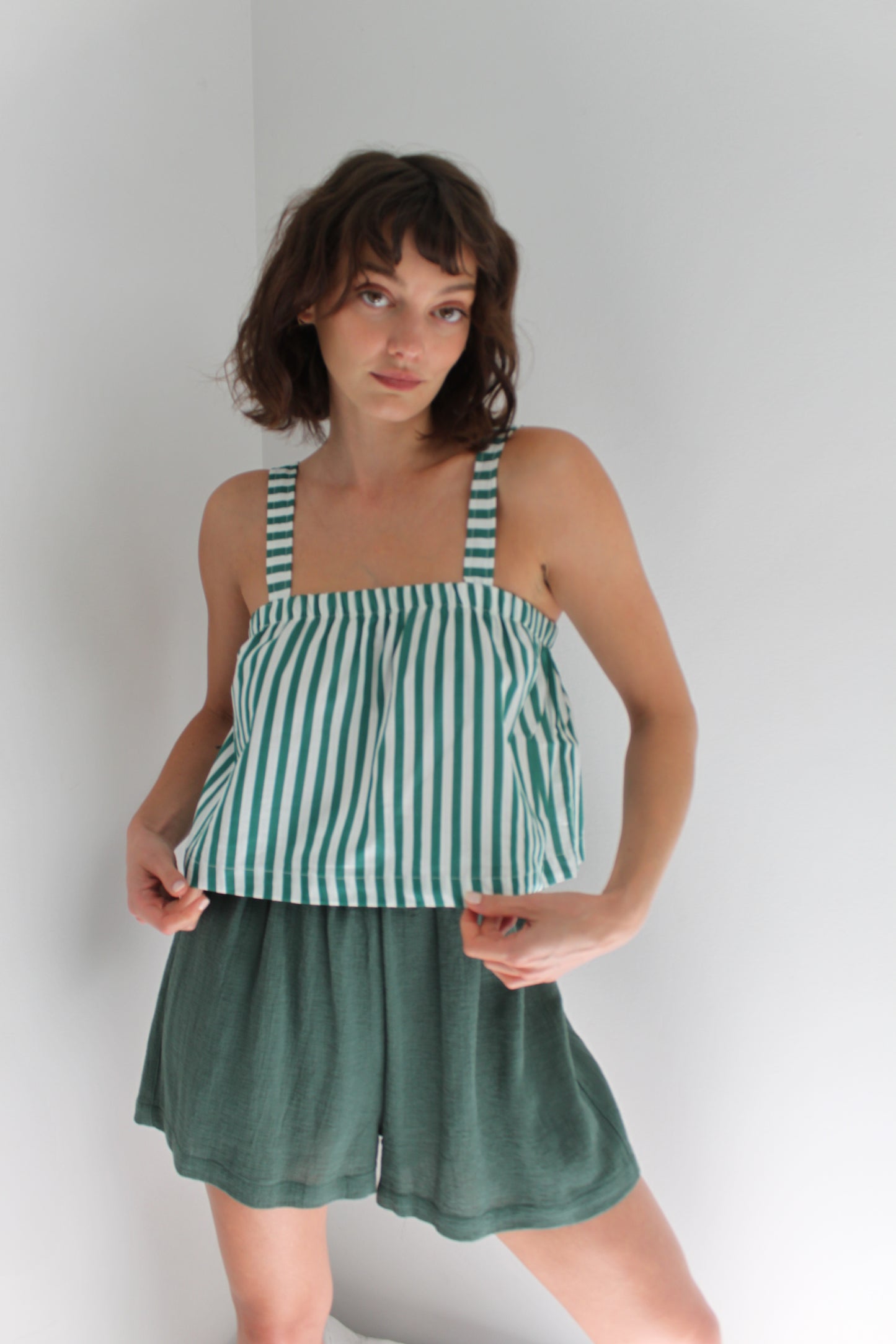 Sabina Striped Poplin Top