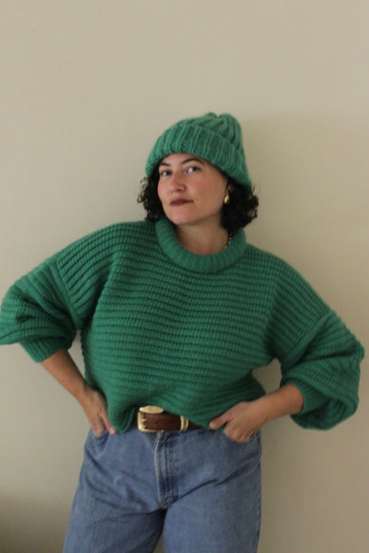 Romy Knitted Alpaca Balloon Sleeve Sweater