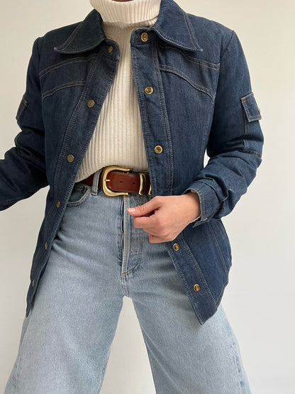 Favorite Vintage Eddie Bauer Denim Puffer Snap Jacket