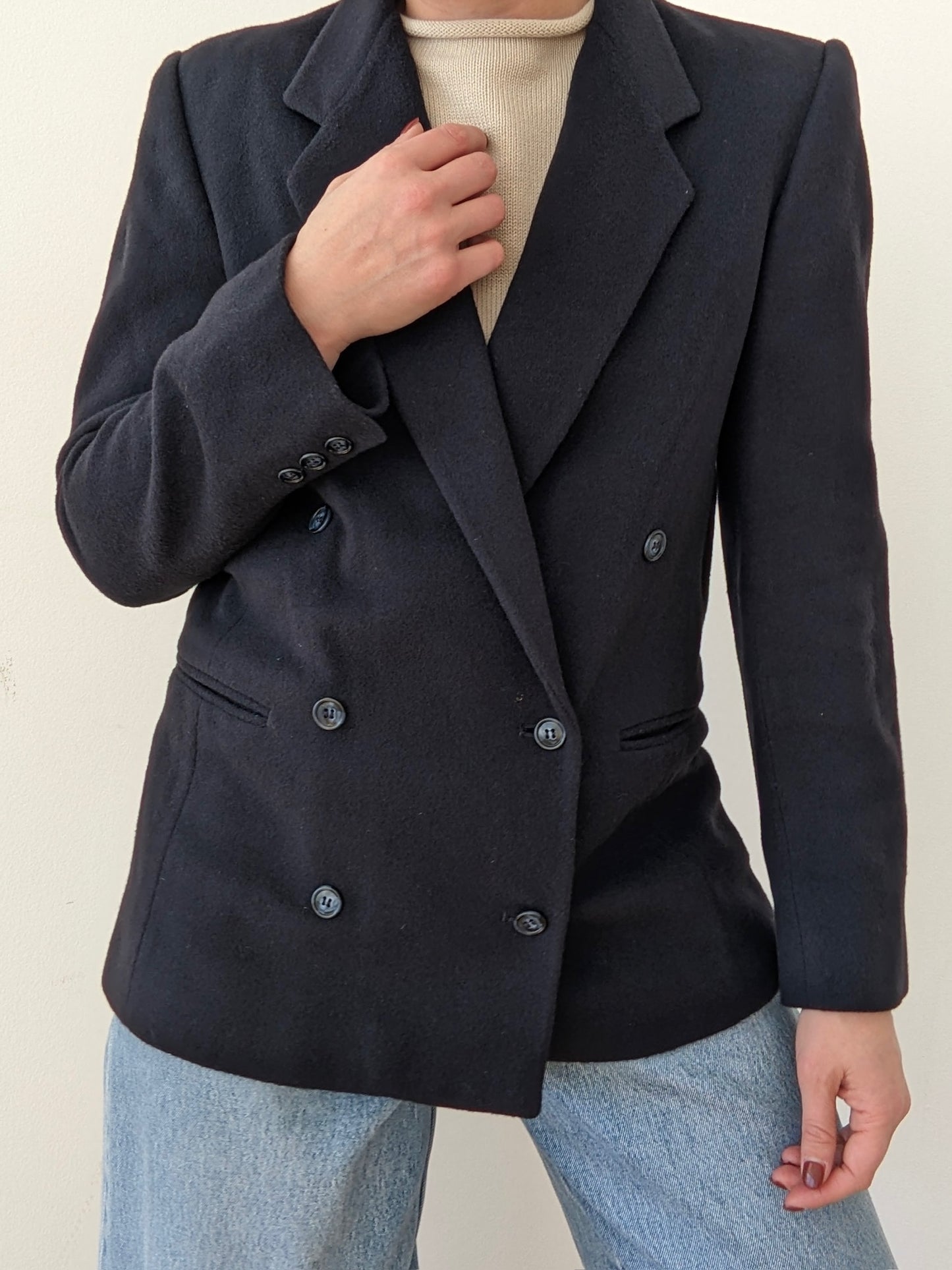Vintage Midnight Pure Cashmere Blazer