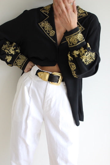Vintage Diane Von Furstenberg Embroidered Silk Blouse