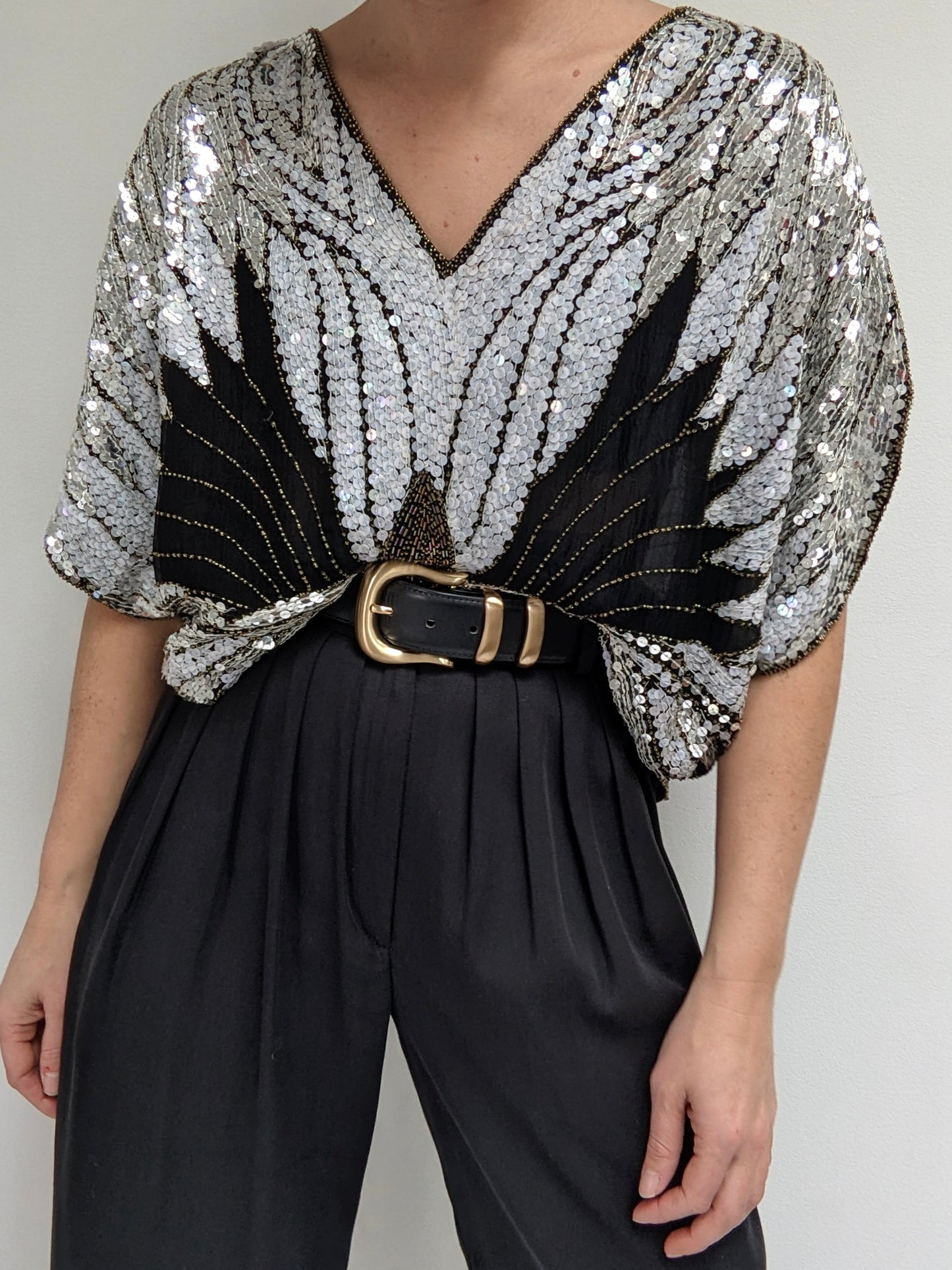 Vintage Embellished Silk Blouse