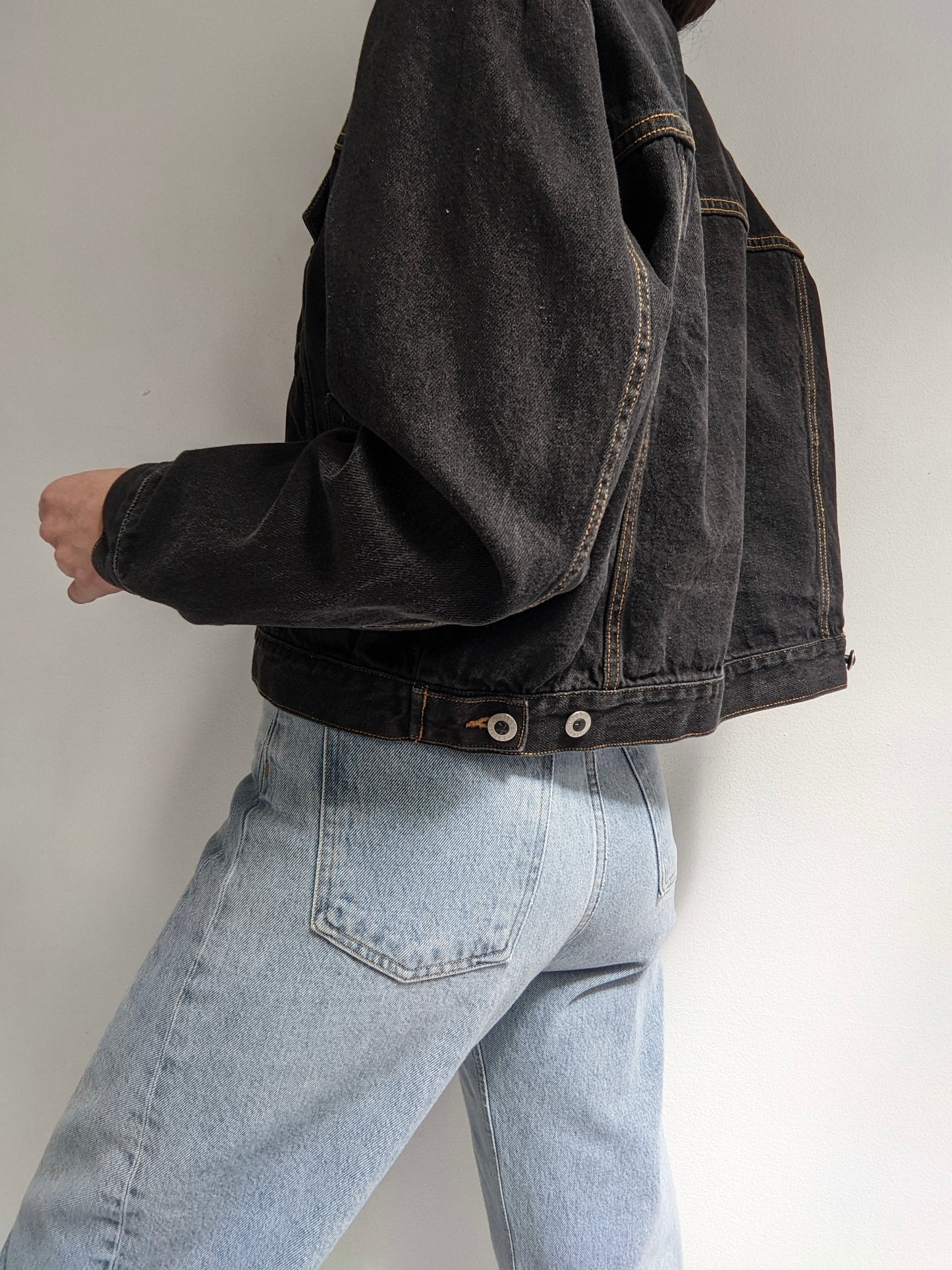 Favorite Vintage Faded Black Denim Jacket