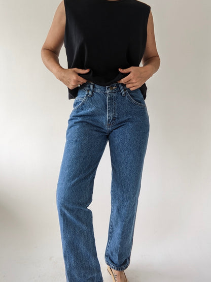 Vintage Wrangler Straight-Leg Blue Jeans