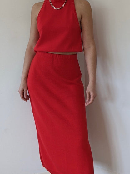Vintage Tomato Cotton Knit Skirt