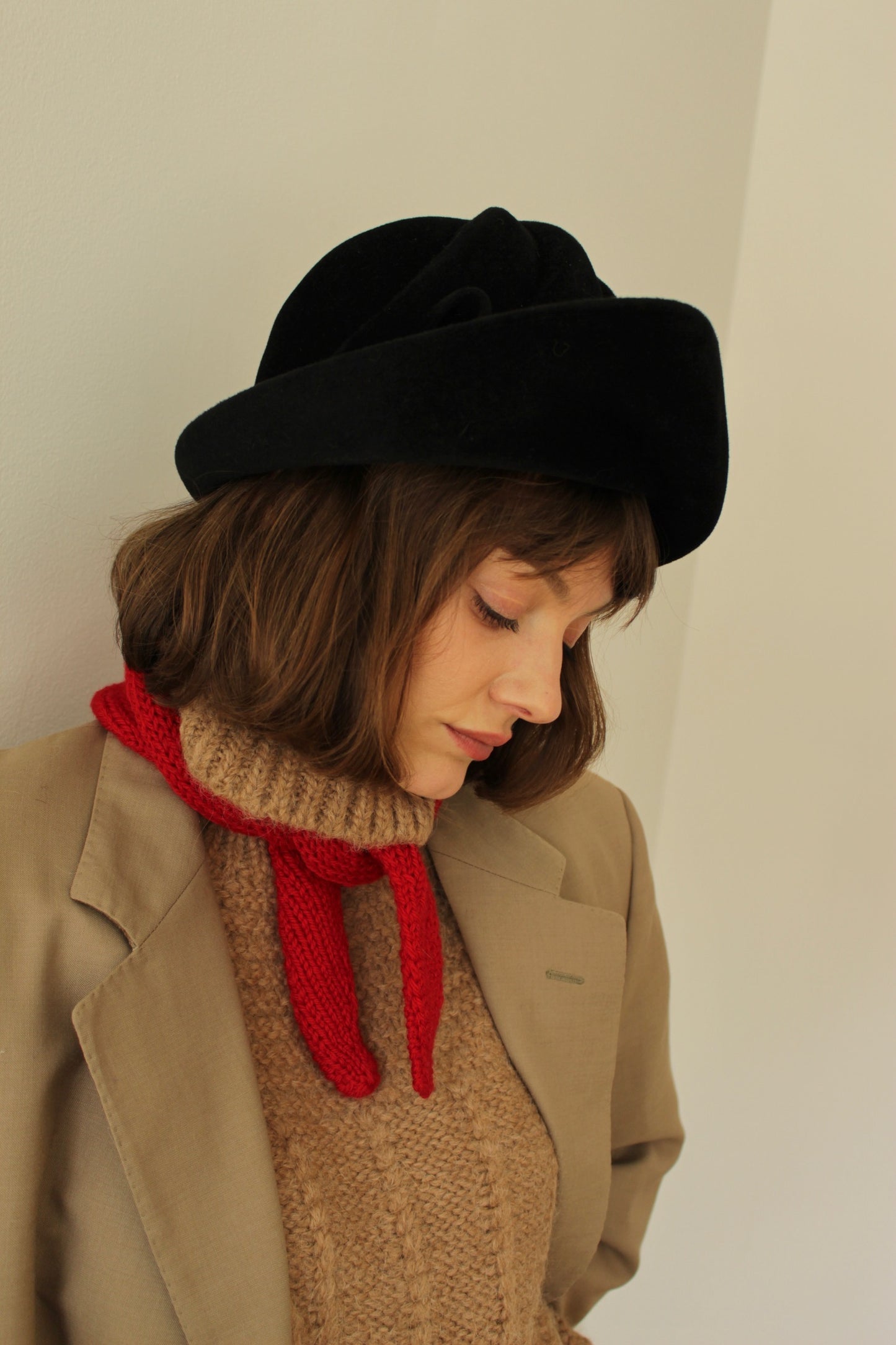 Lovely Vintage Italian Caviar Velvet Hat