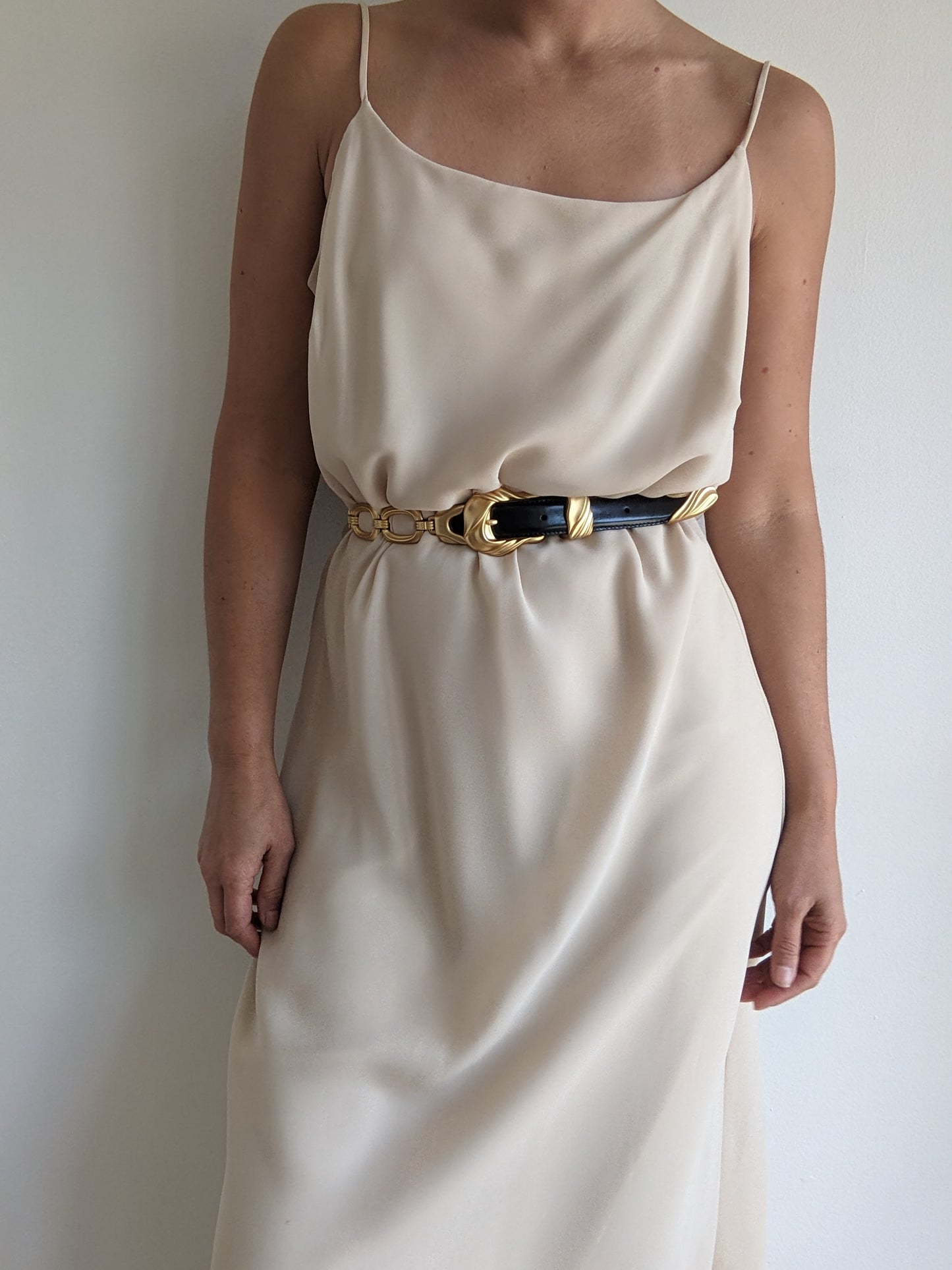 Amazing Vintage Gold Chain & Italian Leather Belt