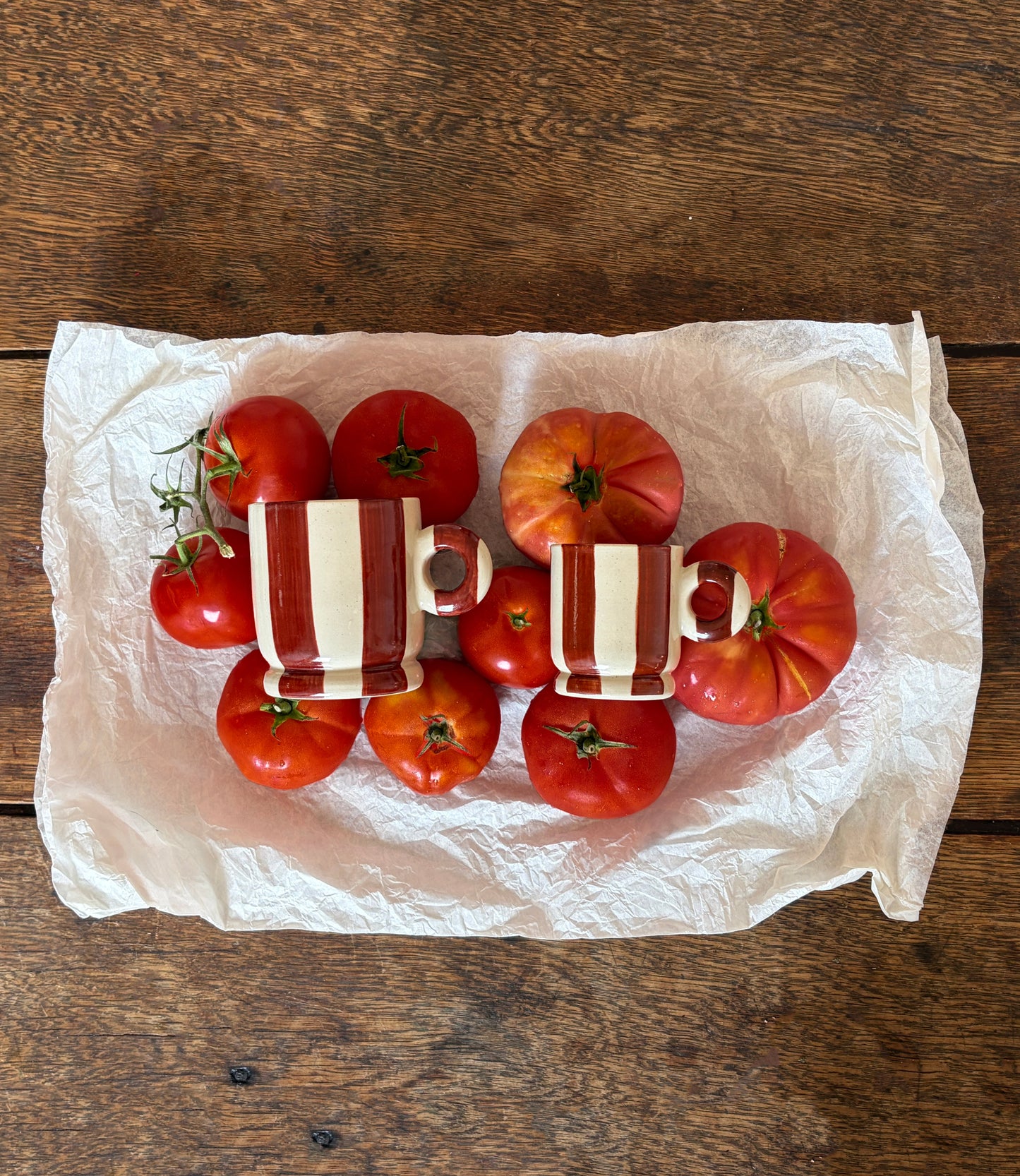 Burgundy Stripe Espresso Cup