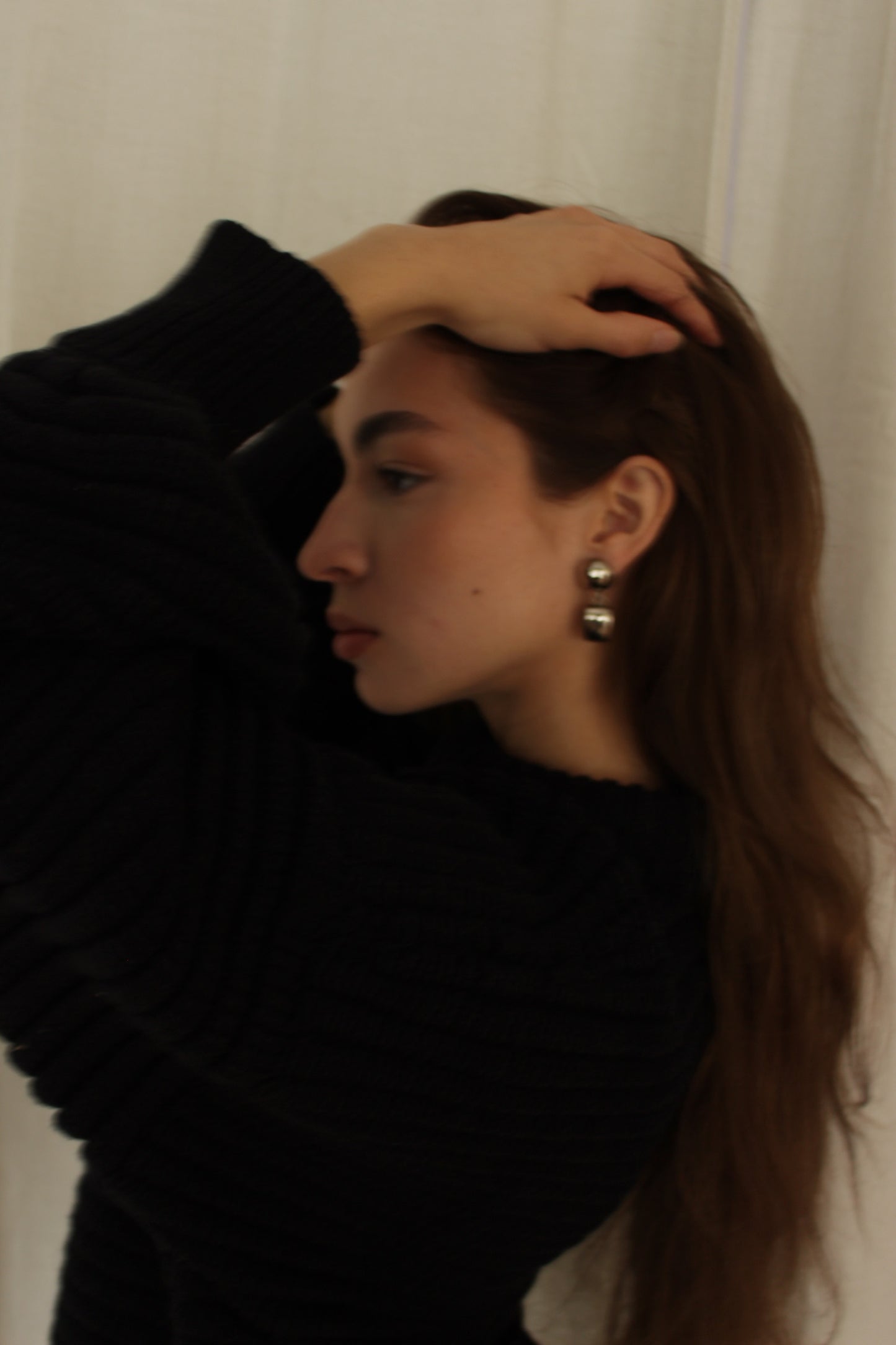 Vintage Silver Modernist Drop Earrings