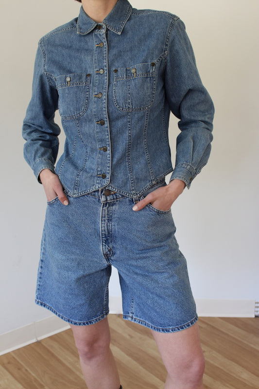 90s Tailored Denim Shirt