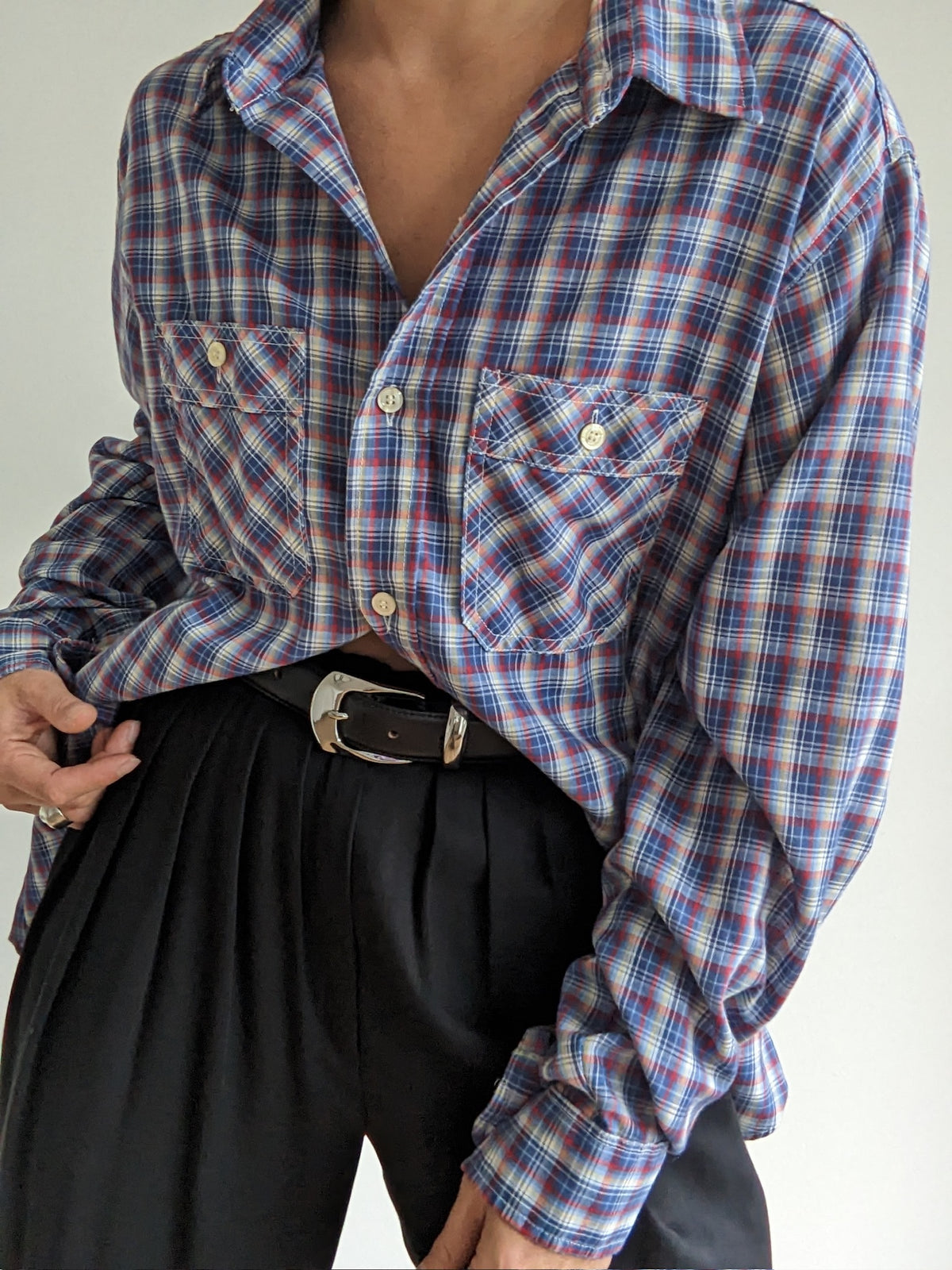 Vintage Plaid Pocket Shirt