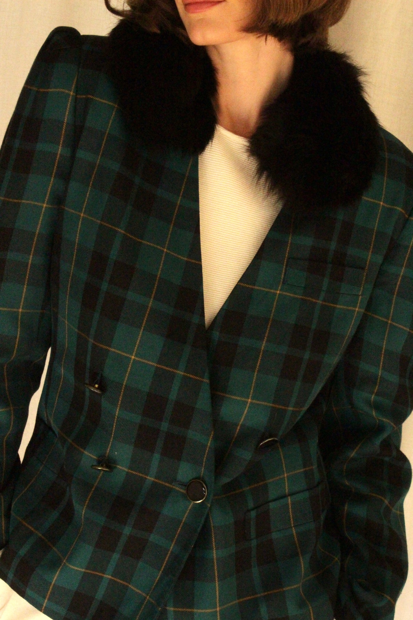 Vintage Espresso Fur Collar