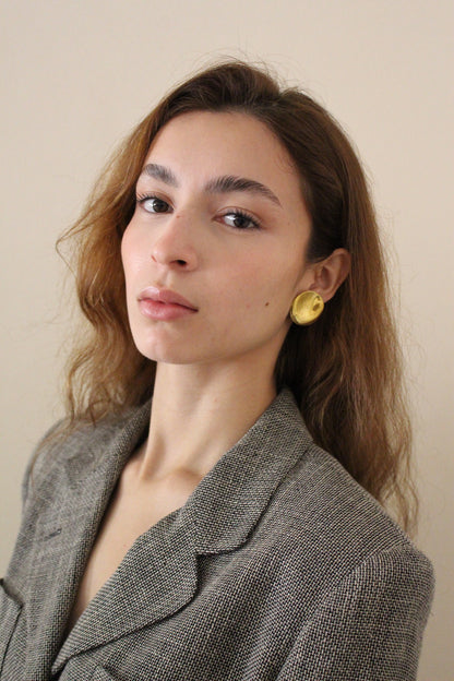Vintage Gold Concave Circle Earrings