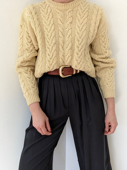 Vintage Buttercream Wool Sweater