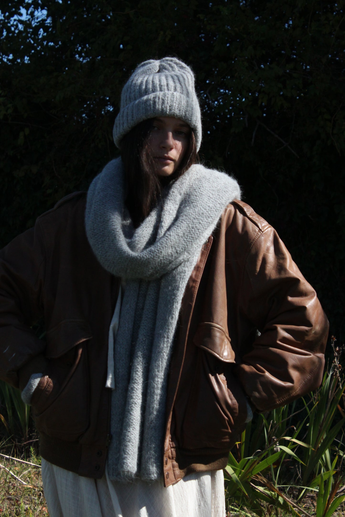 Ralphie Knitted Suri Alpaca Blanket Scarf