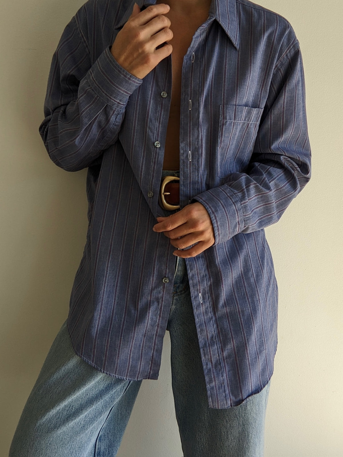 Vintage Christian Dior Pinstriped Button Down