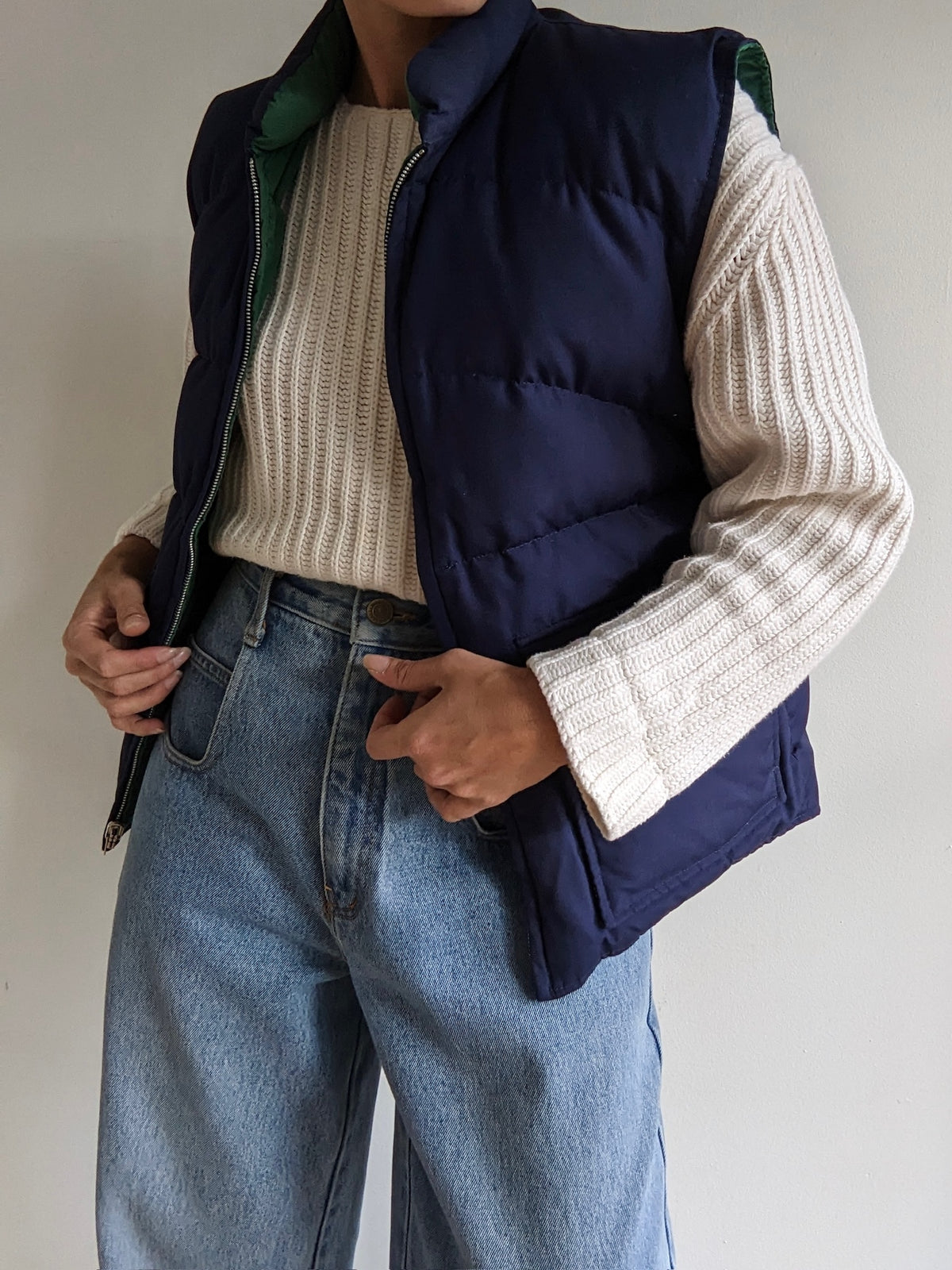 Vintage Reversible Down Puffer Vest