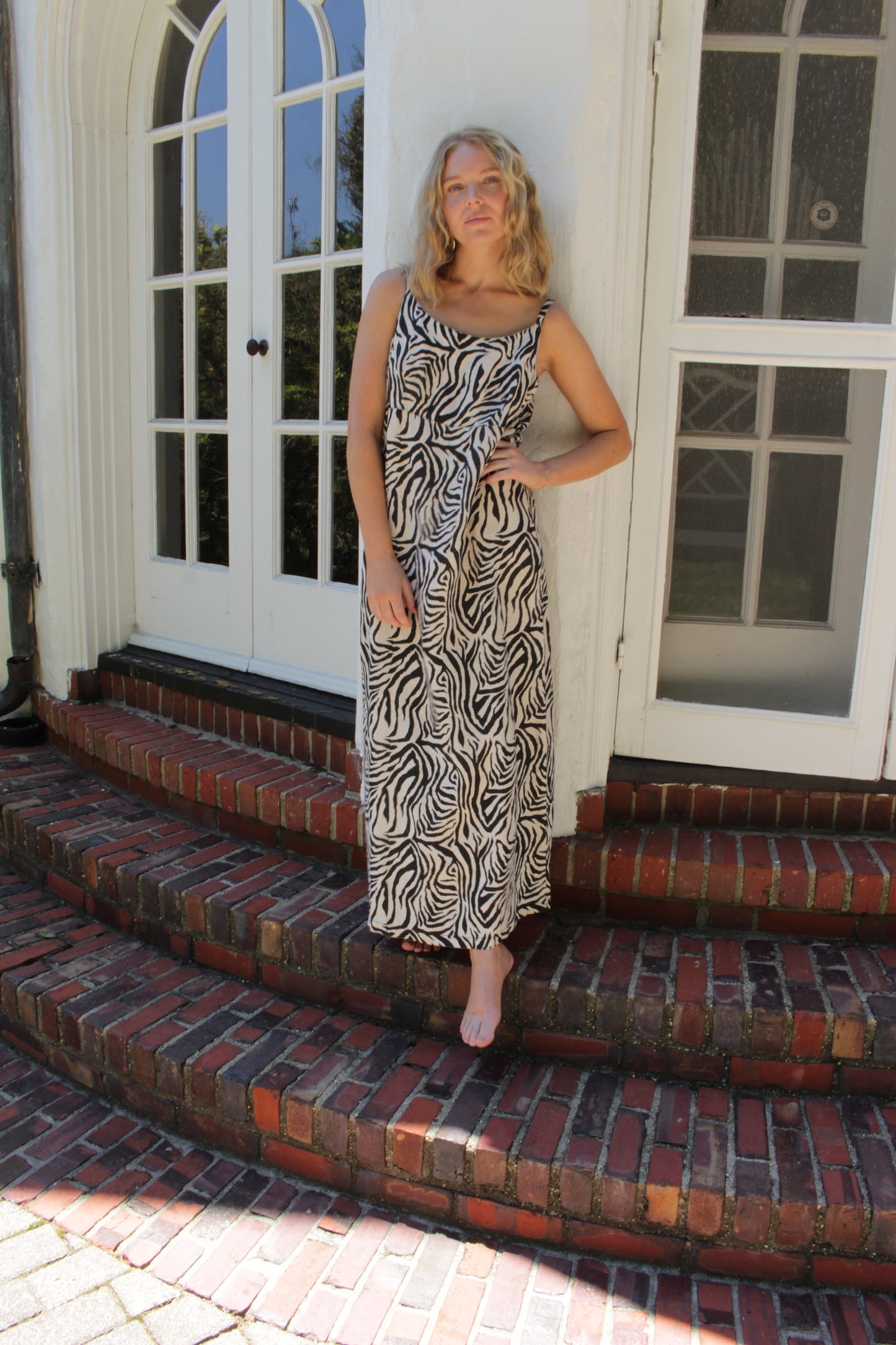 Favorite Vintage Zebra-Print Linen Dress