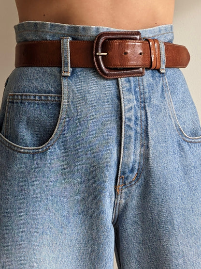 Classic Vintage Cognac Leather Belt