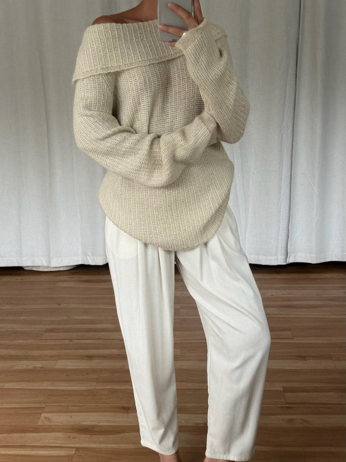 Gorgeous Vintage Cream Silk & Angora Sweater