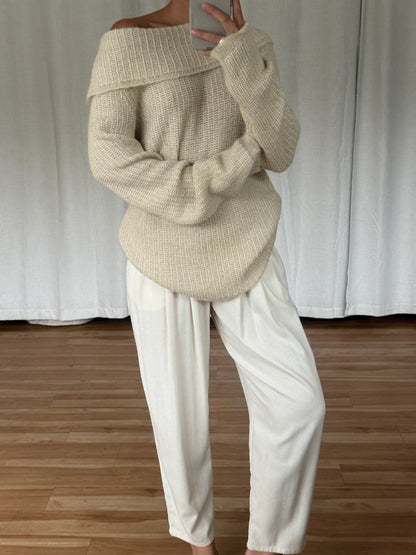 Gorgeous Vintage Cream Silk & Angora Sweater