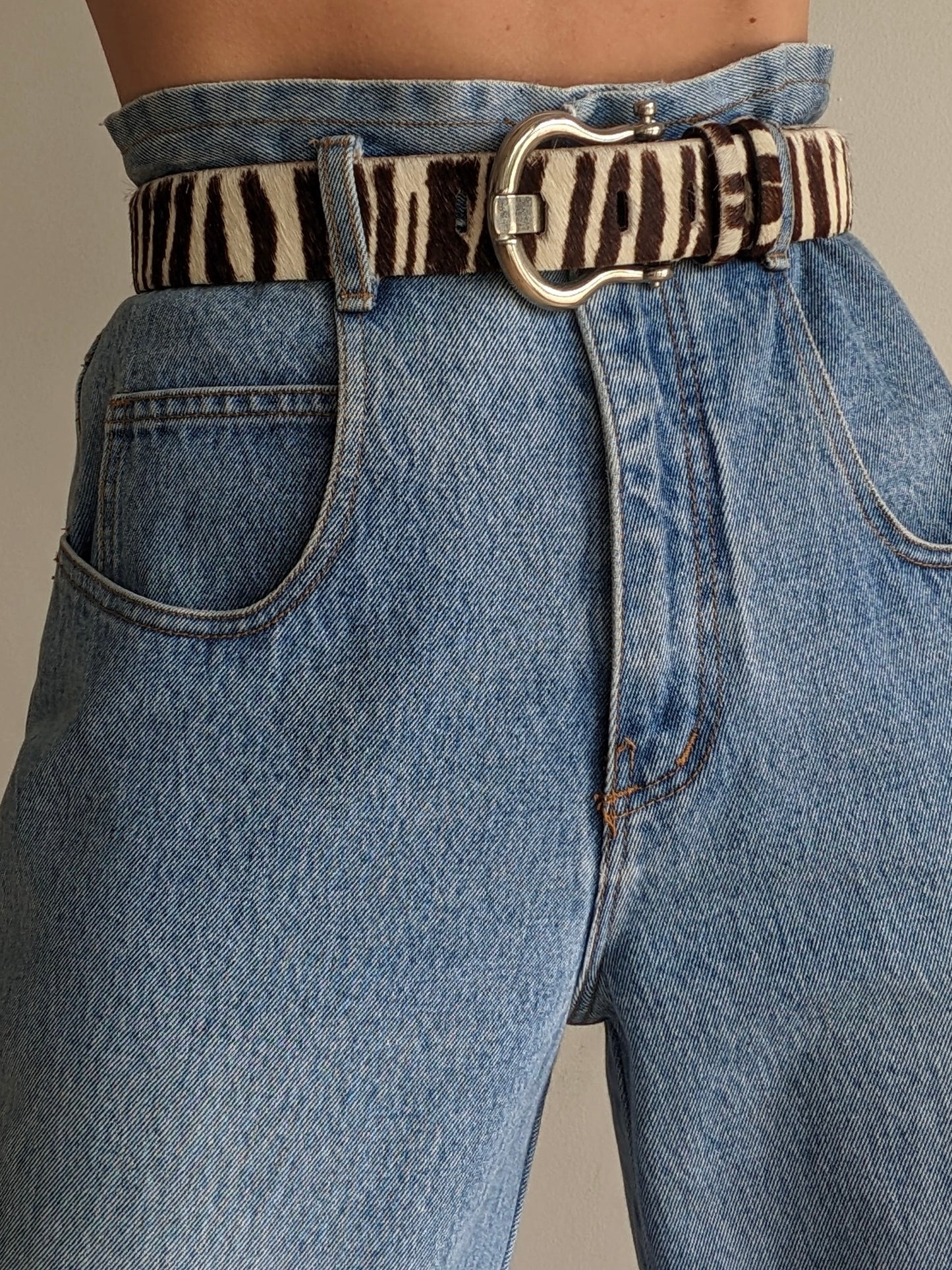 Rare Vintage Zebra-Printed Pony Hair Belt