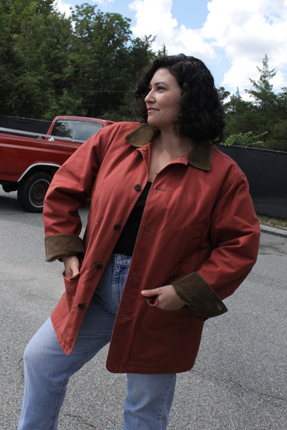 Vintage Brick Cotton Chore Coat