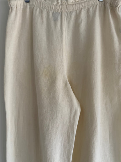 Vintage Buttercream Linen Leisure Pants