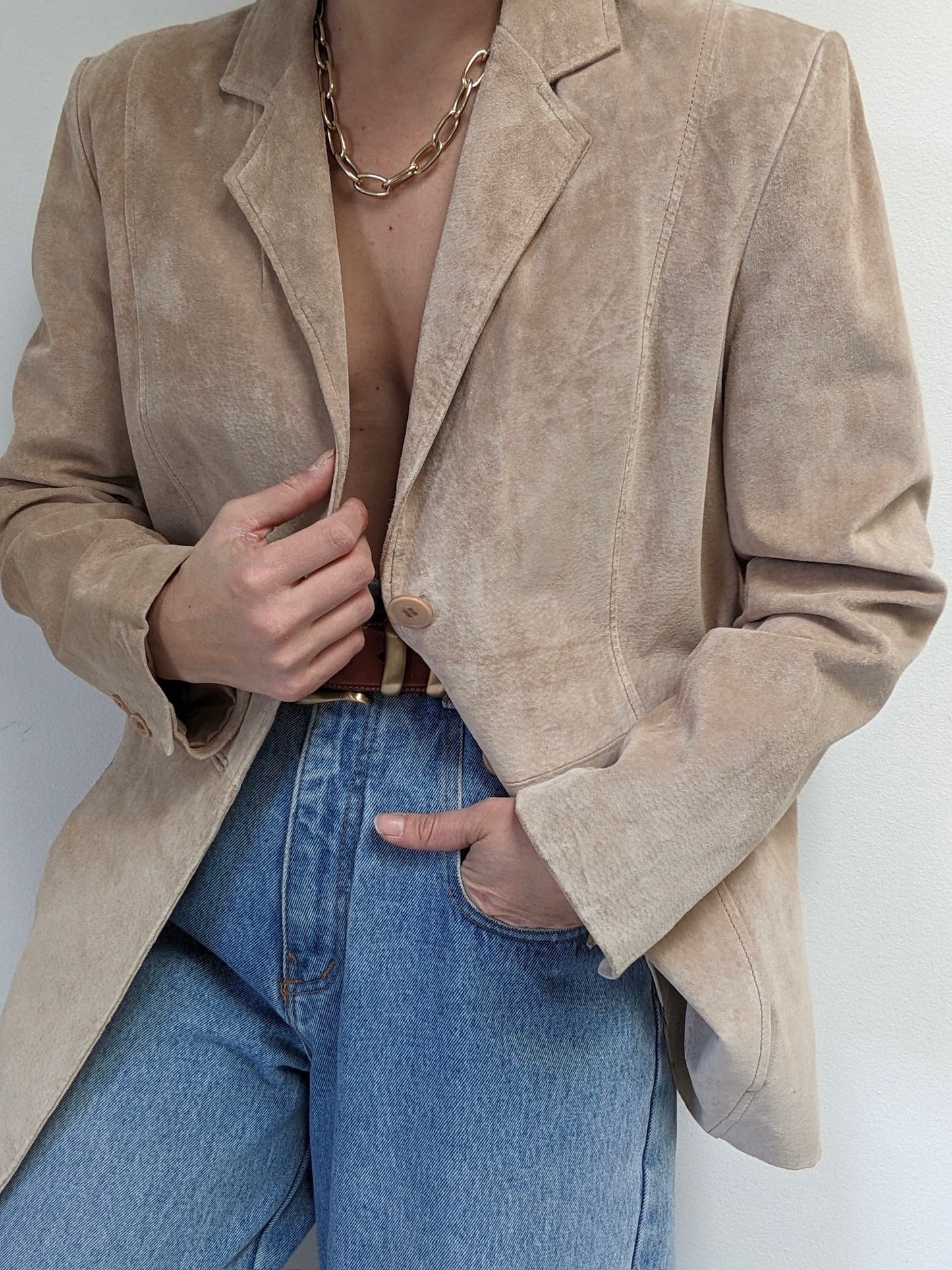 Vintage Sand Suede Jacket
