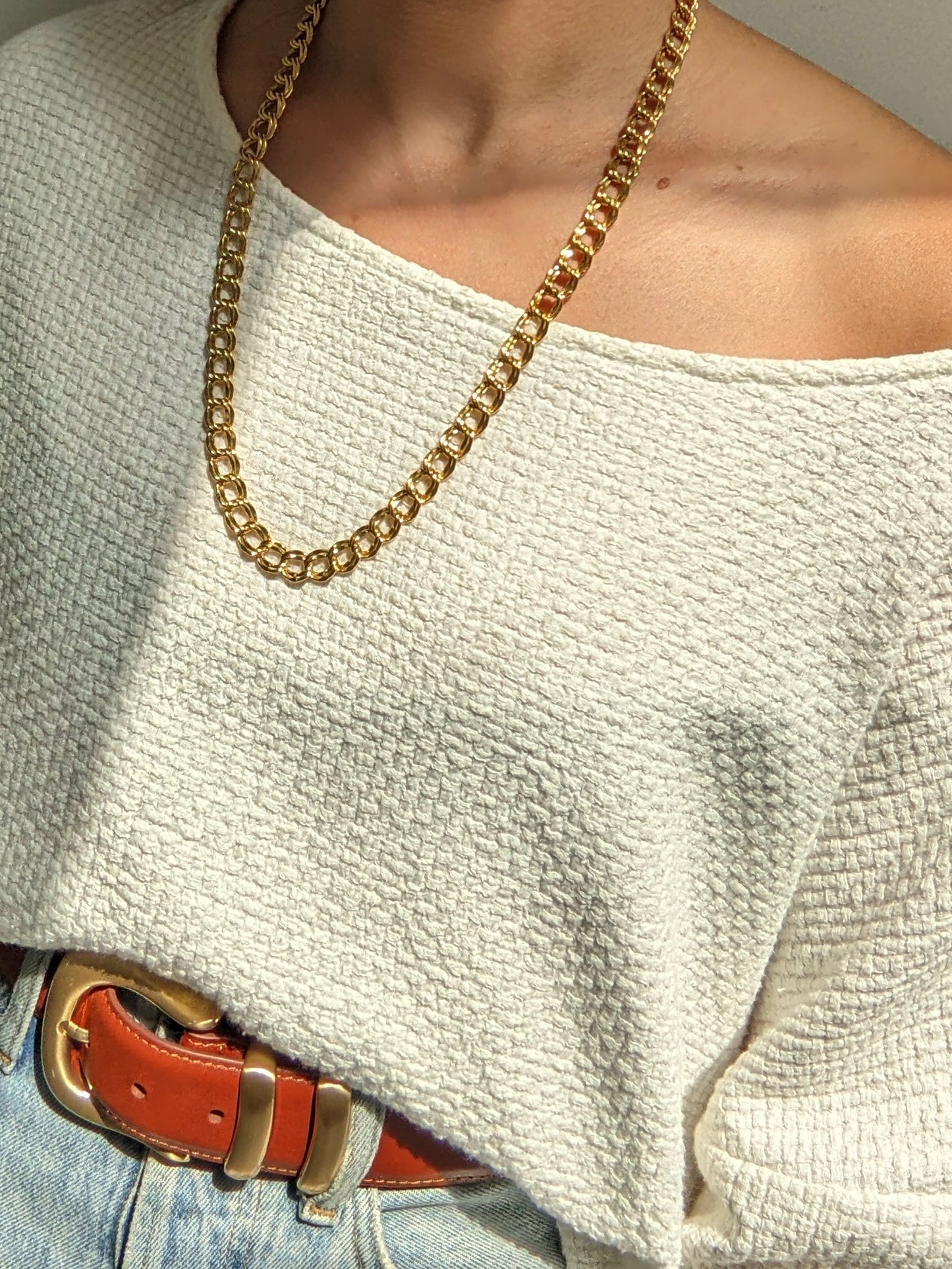 Vintage Gold Chain Link Necklace