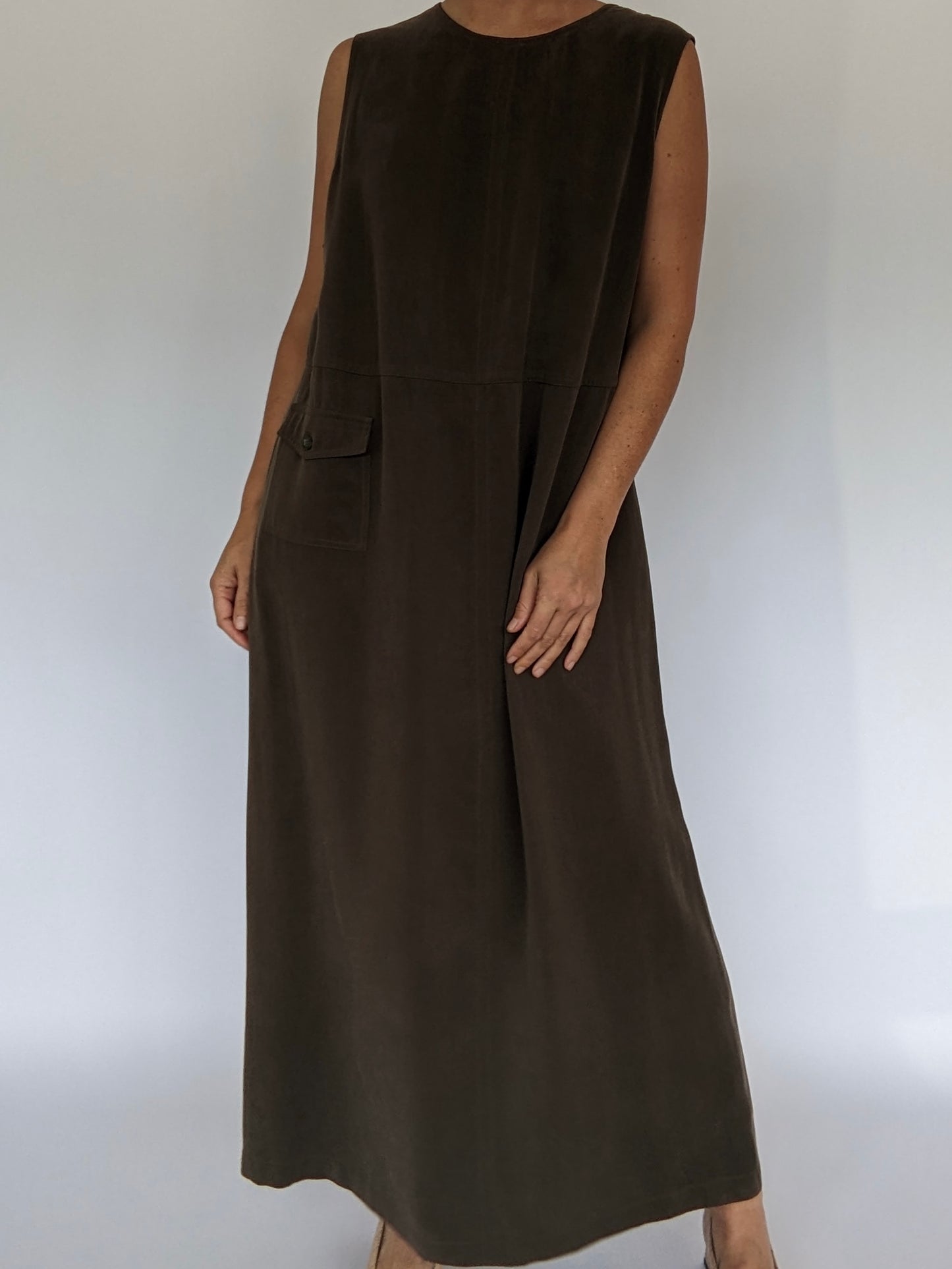 Vintage Olive Twilled Market Dress