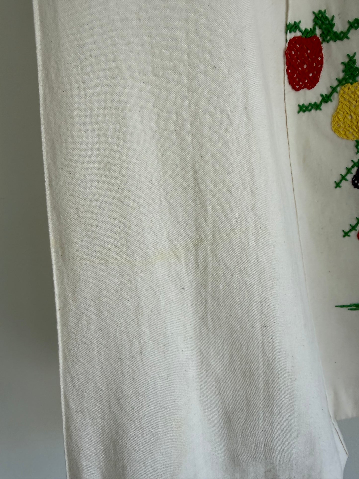 Sweetest Vintage Cotton Cross Stitch Fruit Tree Skirt