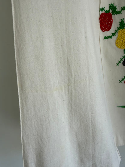 Sweetest Vintage Cotton Cross Stitch Fruit Tree Skirt