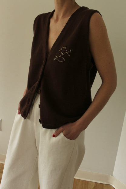 Wilson Embroidered Pima Cotton Vest