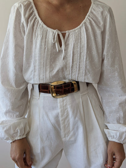 Vintage Ivory Eyelet Blouse