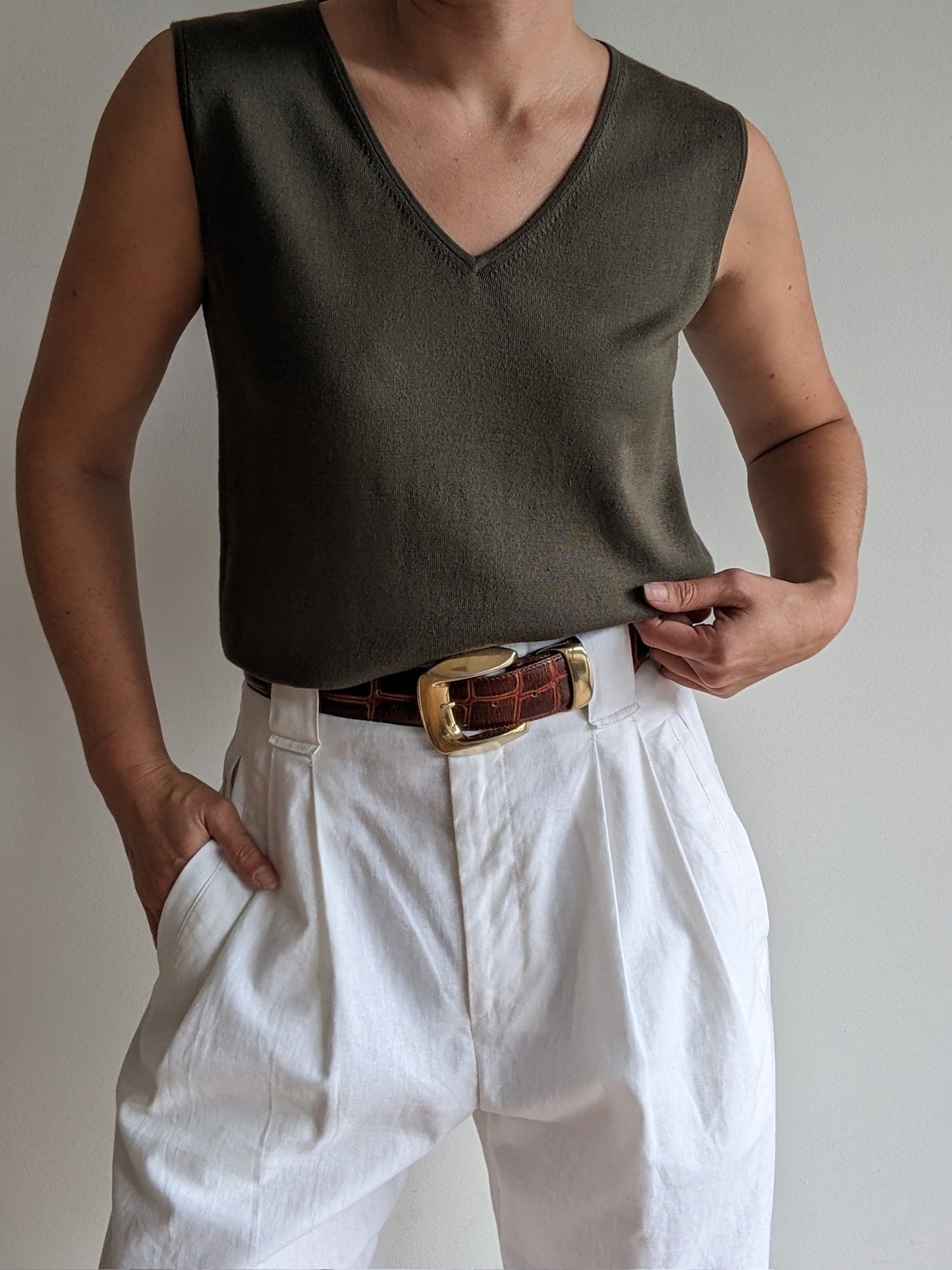 Vintage Fern Silk Knit Vest