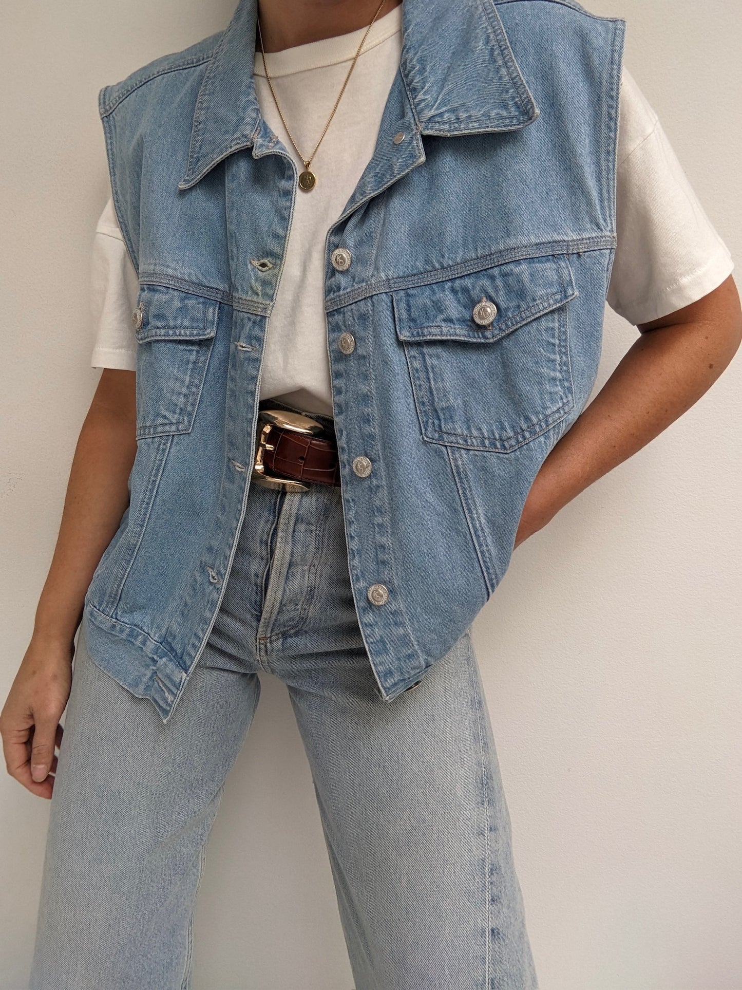 Vintage Blue Denim Vest